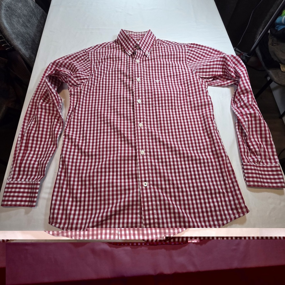 Dockers Button Down Shirt Mens Medium Red,White Gingham Casual/Dress